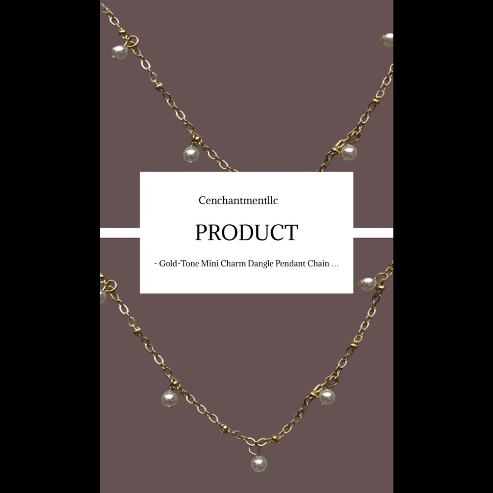 - Gold-Tone Mini Charm Dangle Pendant Chain …